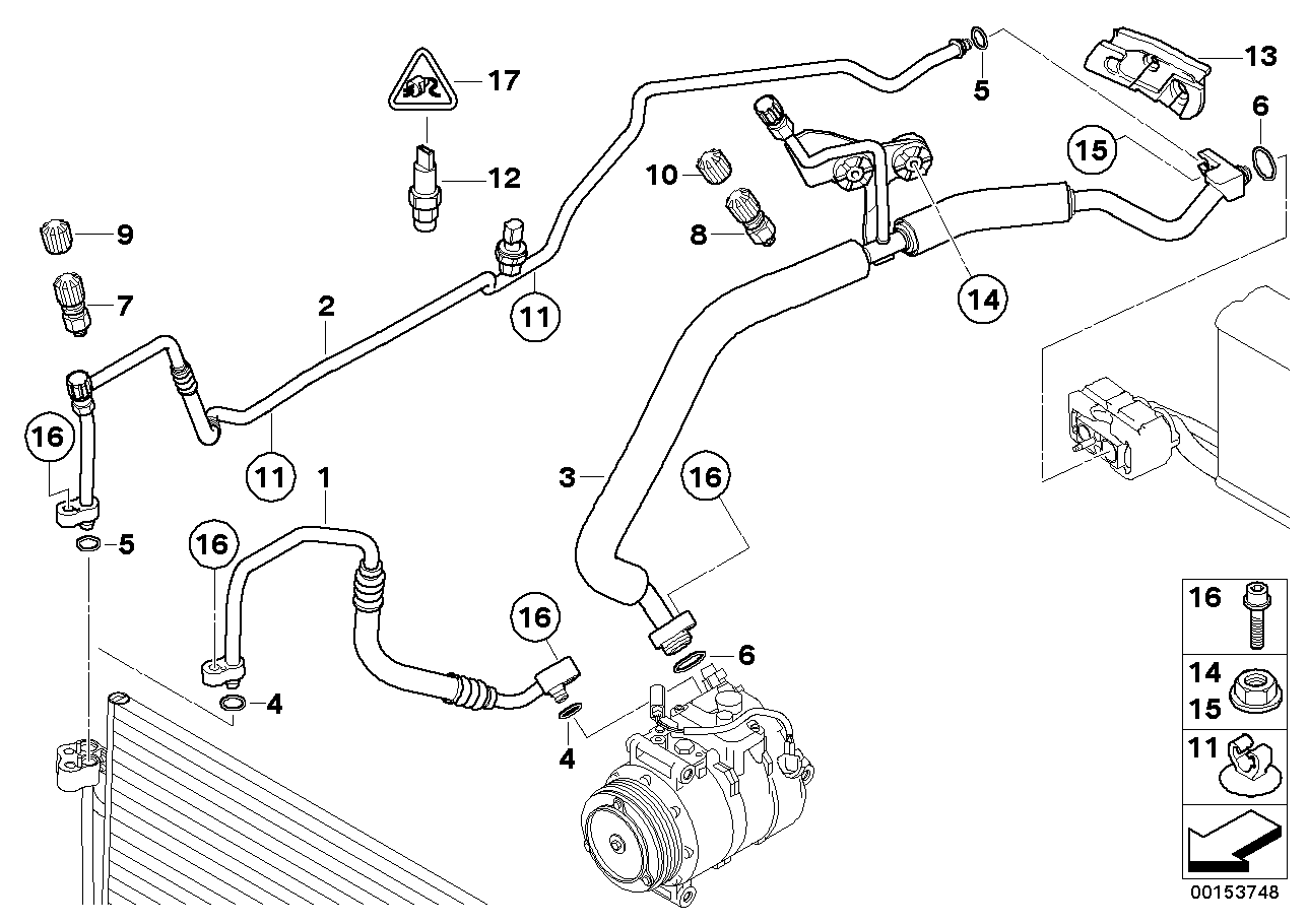 Genuine BMW 64539155334 E60 E61 Suction Pipe (Inc. 525i, 520i & 530i) | ML Performance EU EU Car Parts