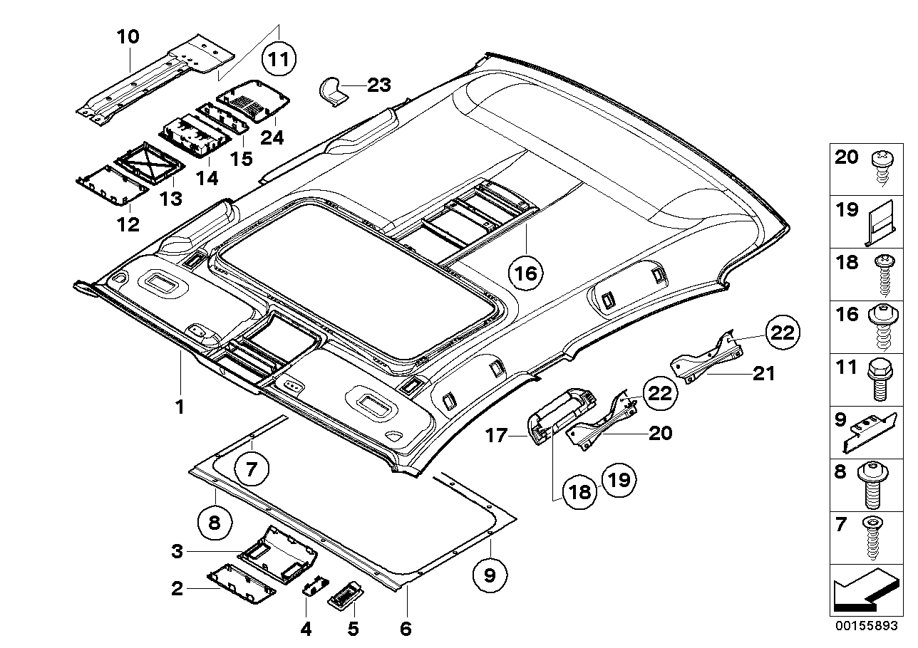 Genuine BMW 51447149958 E66 E65 E67 Front Console Insert ANTHRAZIT (Inc. Alpina B7, 745d & 730Li) | ML Performance EU EU Car Parts