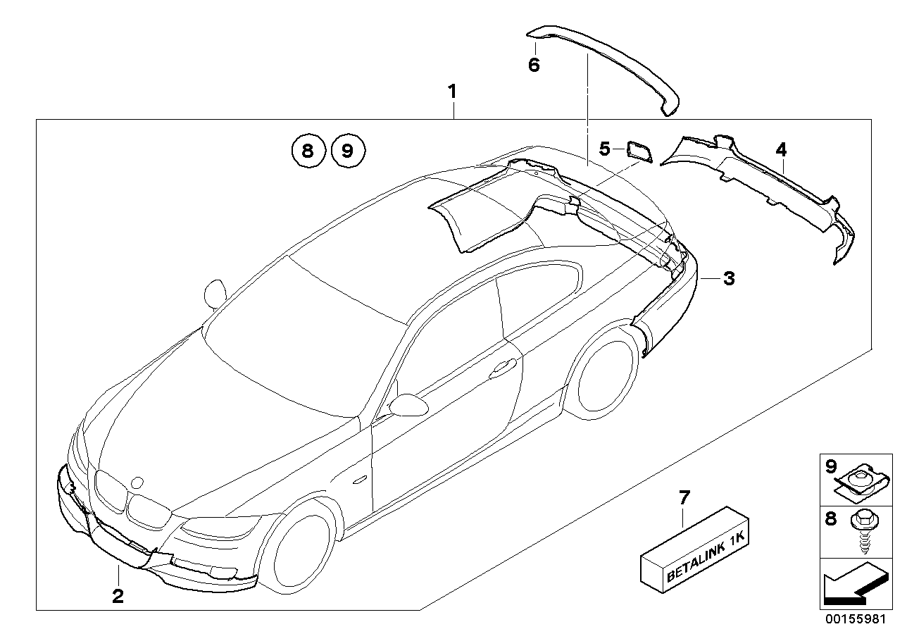Genuine BMW 51120415359 E93 E92 Rear Trim Piece, Aerodynamics (Inc. 318i, 320xd & 325i) | ML Performance EU EU Car Parts