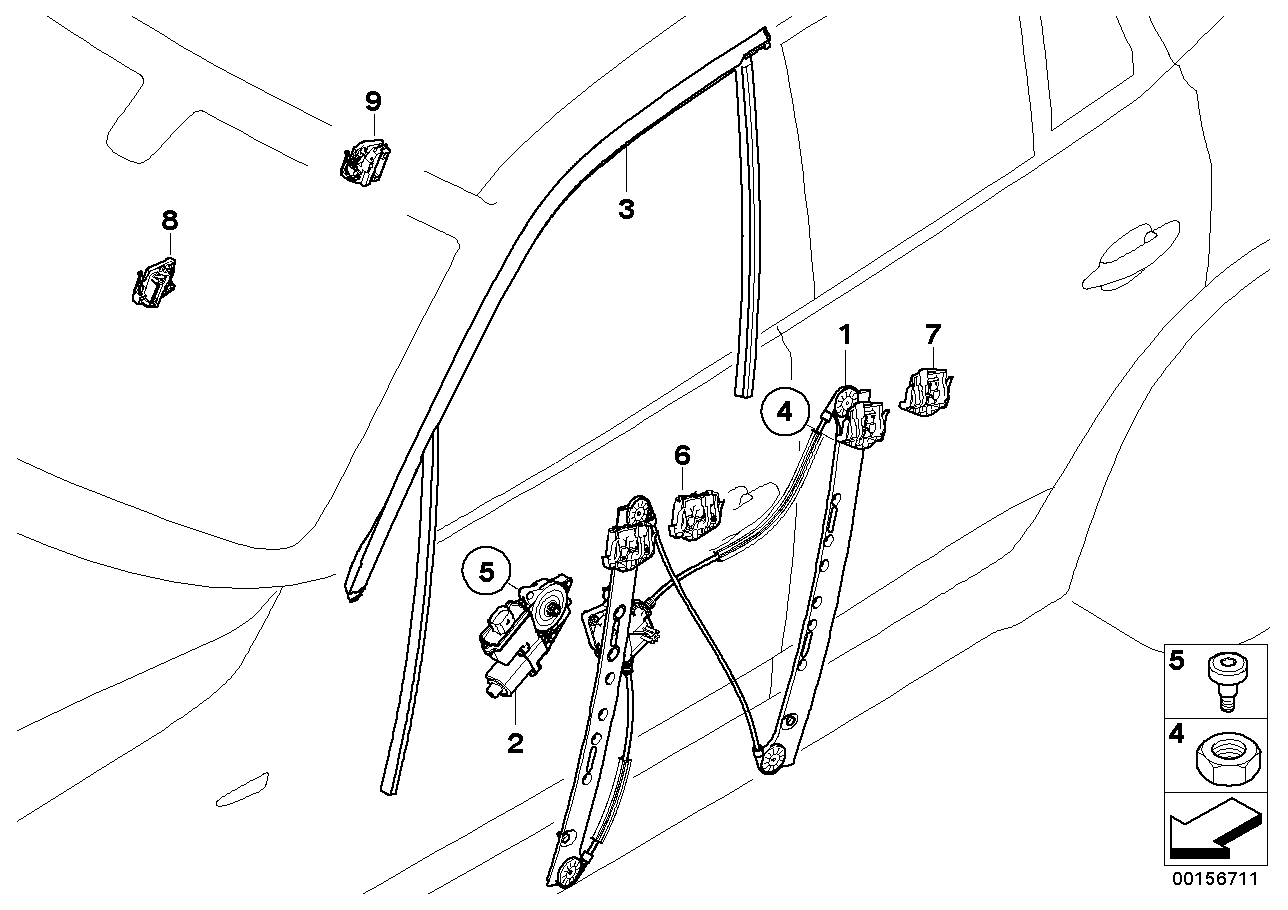 Genuine BMW 51333424493 E83 Window Guide, Left Front Door (Inc. X3) | ML Performance EU EU Car Parts