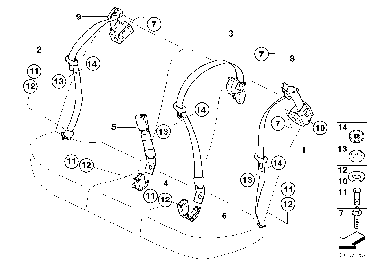 Genuine BMW 72118238832 E39 Rear Upper Belt With Child Protection SANDBEIGE (Inc. 525i, 540i & 528i) | ML Performance EU EU Car Parts