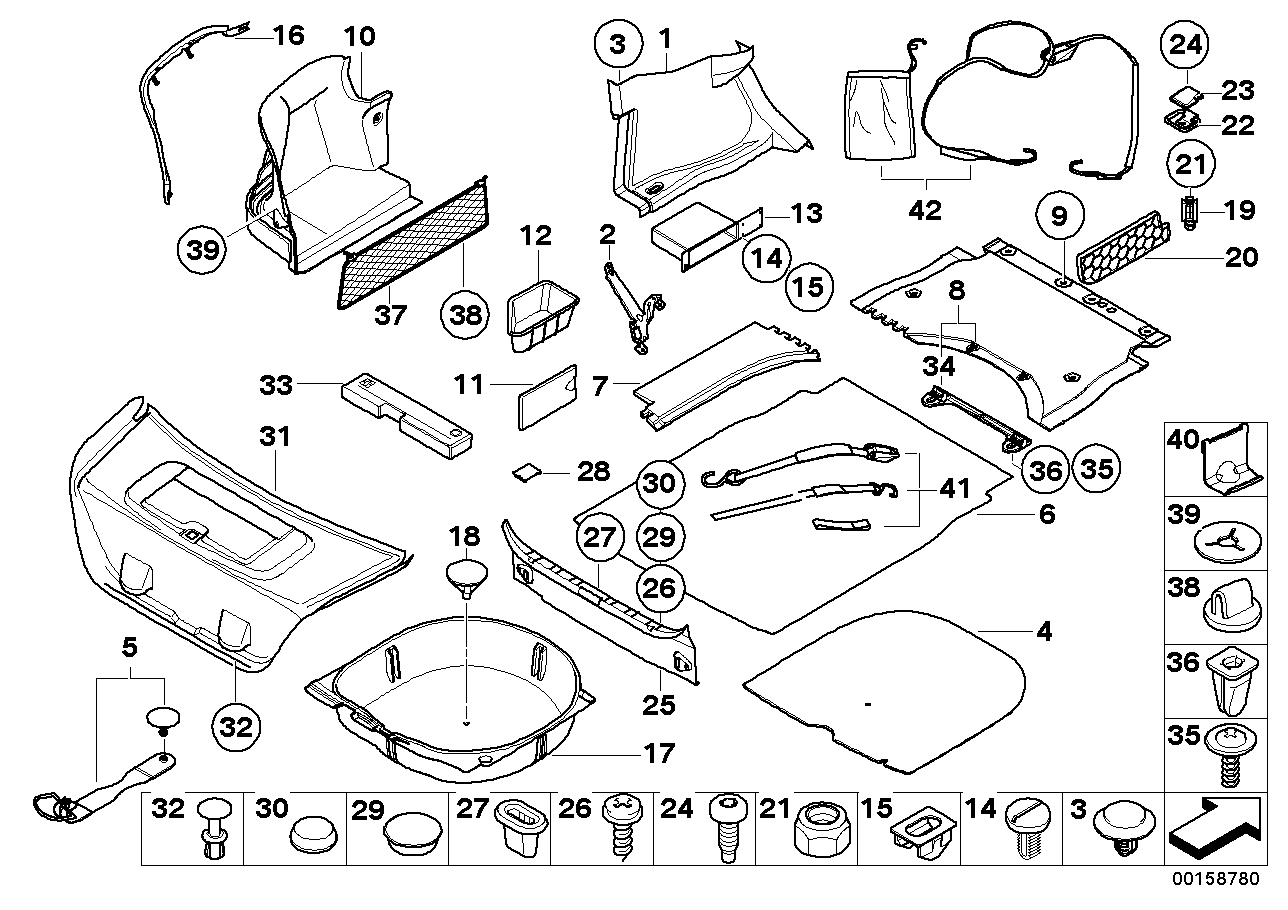 Genuine BMW 51477151493 E60 Pad Floor Carpet, Luggage Compartment (Inc. 535d, 523i & 530d) | ML Performance EU EU Car Parts