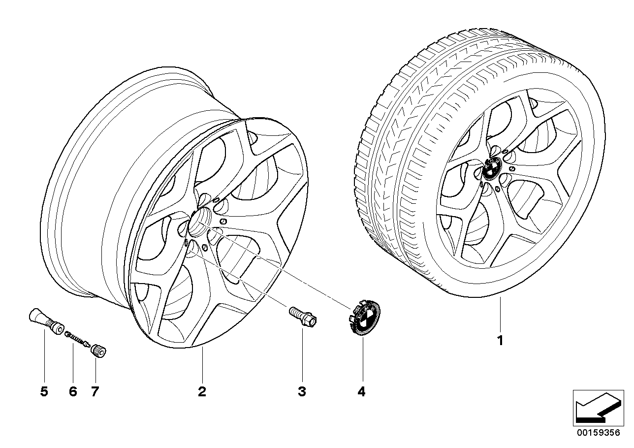 Genuine BMW 36116782916 E71 E72 Light Alloy Rim 11JX20 ET:37 (Inc. X6) | ML Performance EU EU Car Parts