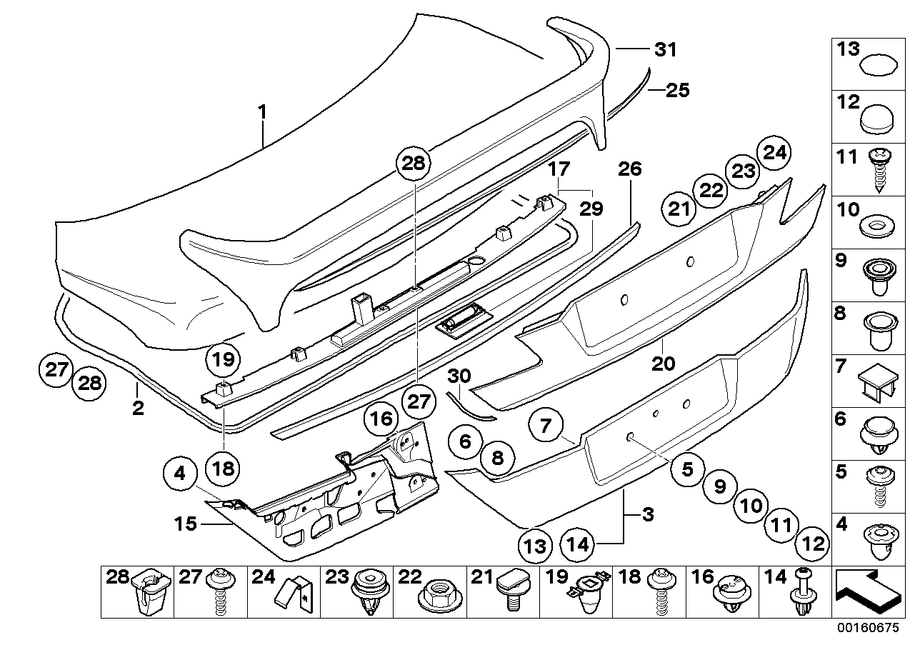 Genuine BMW 51137139745 E66 E65 E67 Trunk Lid Grip (Inc. 750i, 730i & 730Li) | ML Performance EU EU Car Parts