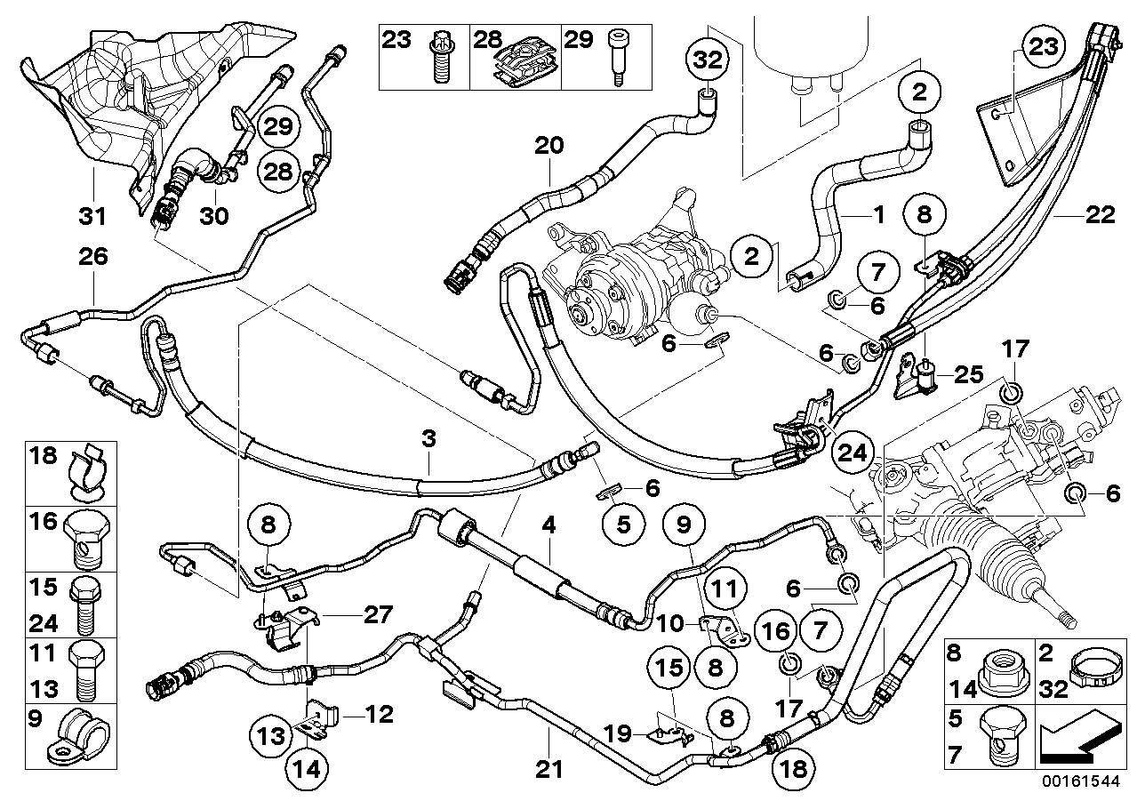 Genuine BMW 32416783589 E60 Expansion Hose Dynamic Drive 1St Part (Inc. 535i) | ML Performance EU EU Car Parts