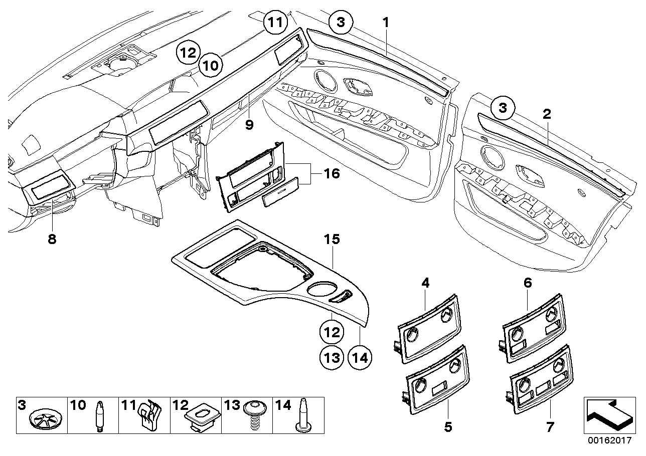 Genuine BMW 51416983780 E60 E61 Wooden Panel, Bamboo, Dr, Front Right ANTHRAZIT (Inc. 535d, 525d & M5) | ML Performance EU EU Car Parts