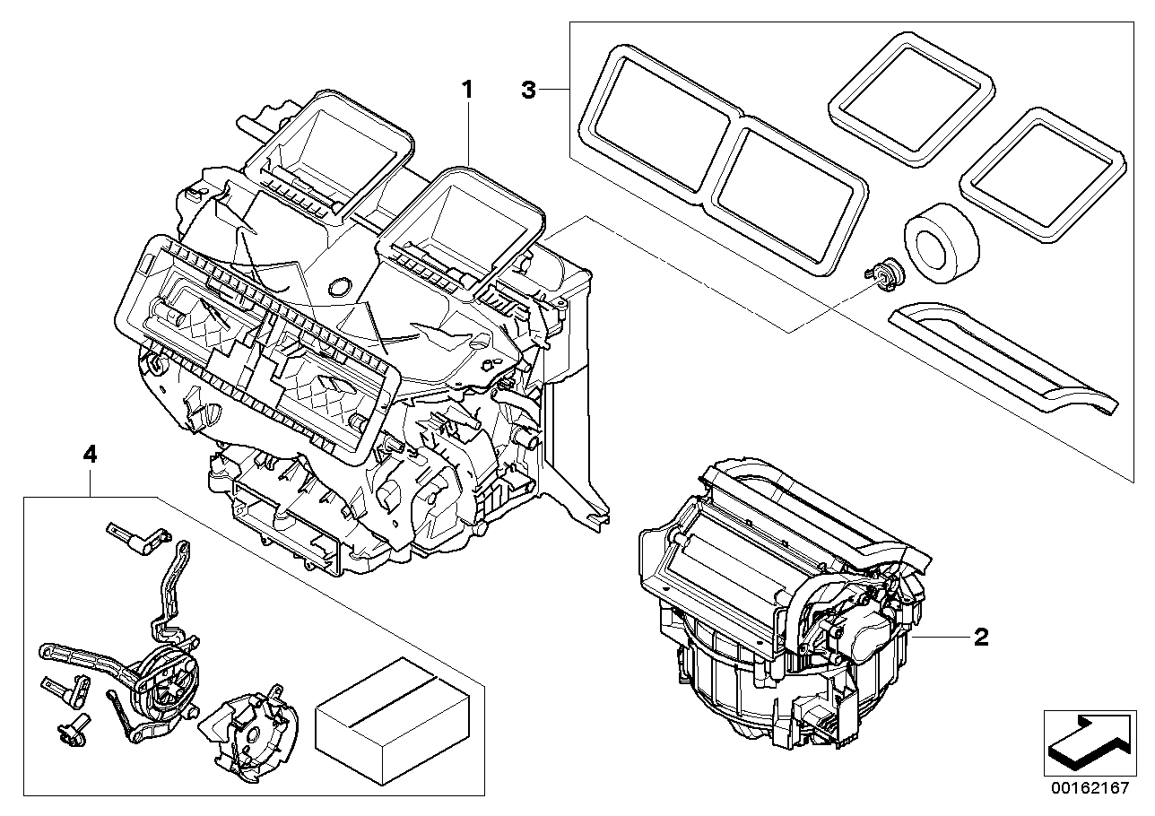 Genuine BMW 64119136166 E87 E93 E90 Empty Housing F Heater/Air Condit.Unit (Inc. 335i, 335xi & 320i) | ML Performance EU EU Car Parts