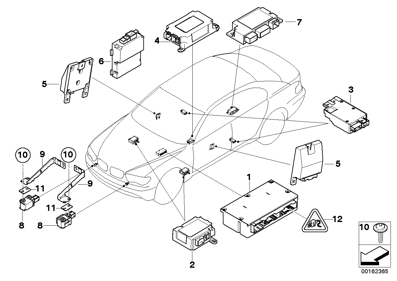 Genuine BMW 65776970908 E66 RR1 Sensor, Front Right Door (Inc. 760LiS, Phantom & 740d) | ML Performance EU EU Car Parts