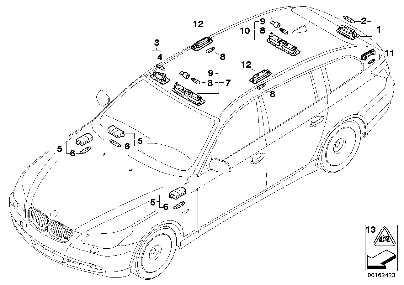 Genuine BMW 63316962057 E60 E61 Interior Reading Light, Rear (Inc. 520d, 530xi & 550i) | ML Performance EU EU Car Parts