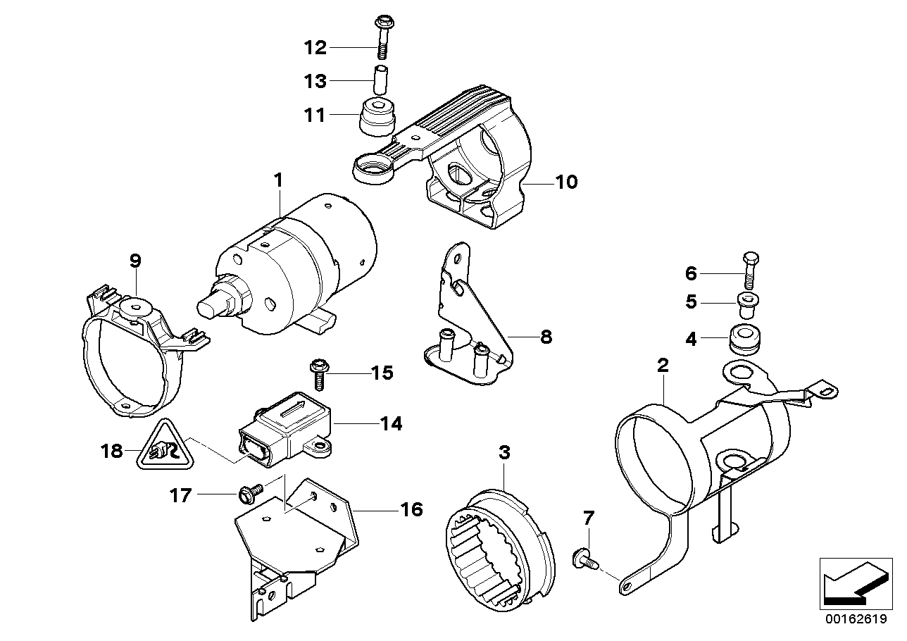 Genuine BMW 34511165162 E39 E52 Rear Holder For Compressor (Inc. 540i, 525d & M5) | ML Performance EU EU Car Parts
