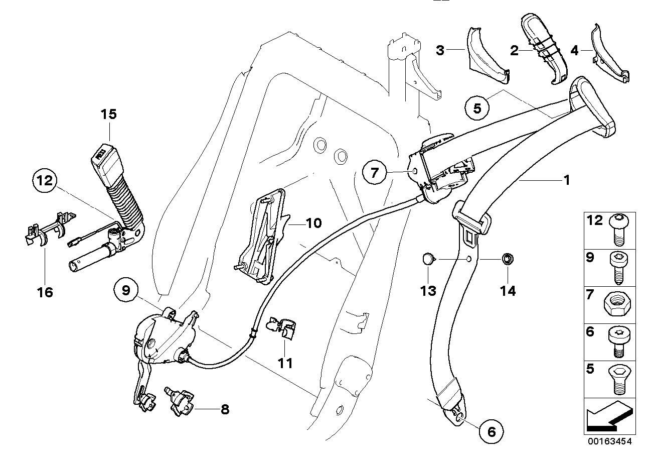 Genuine BMW 72119117657 E93 Upper Belt Front Left GRAU (Inc. 330d, 320i & 323i) | ML Performance EU EU Car Parts