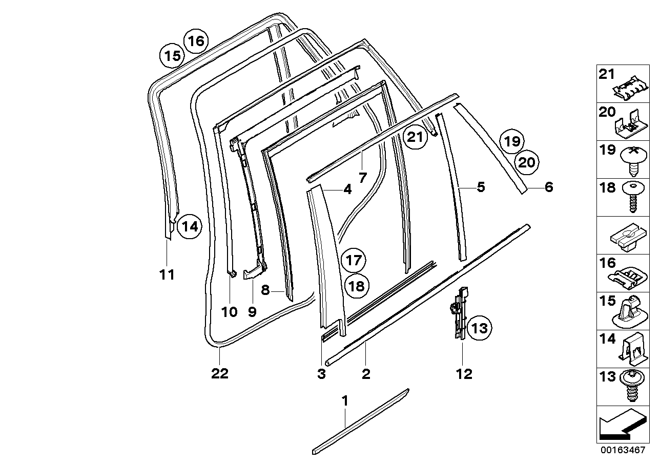 Genuine BMW 51357207838 E70 Cover,Wndw Frame,C-Column,Door Rear Rght GLANZSCHWARZ (Inc. X5) | ML Performance EU EU Car Parts