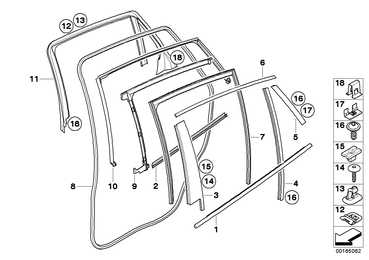 Genuine BMW 51357187208 E71 E72 Finisher Window Frame B-Pillar Rr Door GLANZSCHWARZ (Inc. X6) | ML Performance EU EU Car Parts