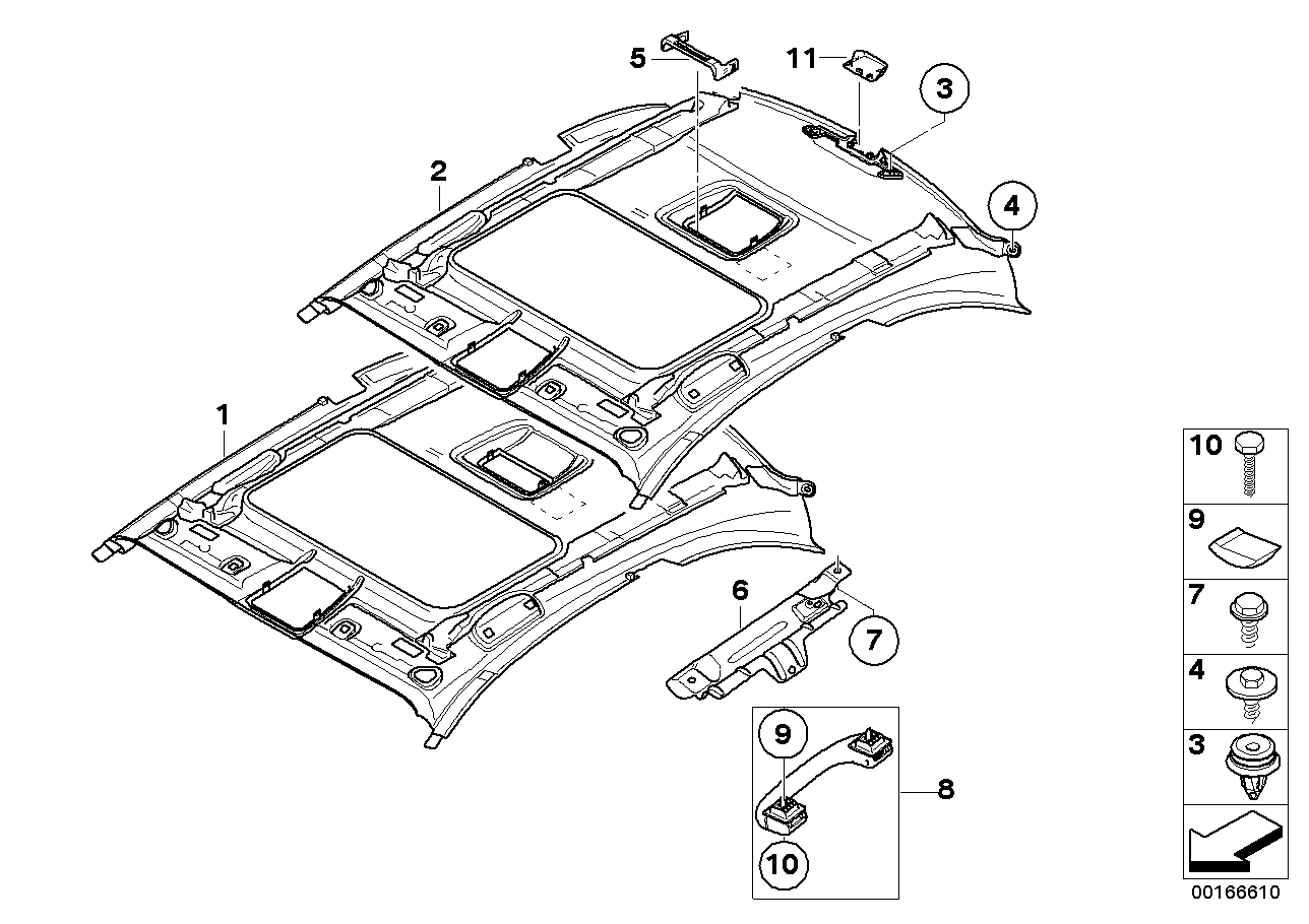 Genuine BMW 51442997382 E82 Headlining, Lift-Up & Slide-Back Sunroof BEIGE (Inc. 128i, 120d & 120i) | ML Performance EU EU Car Parts