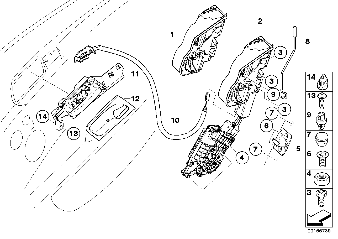 Genuine BMW 51227180014 E71 E72 Operating Rod, Door Rear Right (Inc. X6) | ML Performance EU EU Car Parts