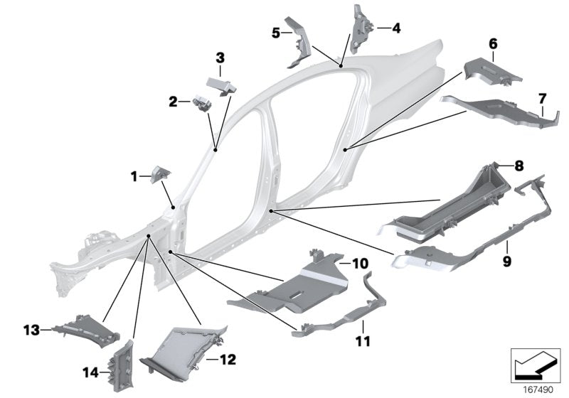 Genuine BMW 41217179346 Molded Part F Column B, Interior Right (Inc. 750LiX 4.4, 730d & Hybrid 7L) | ML Performance EU EU Car Parts