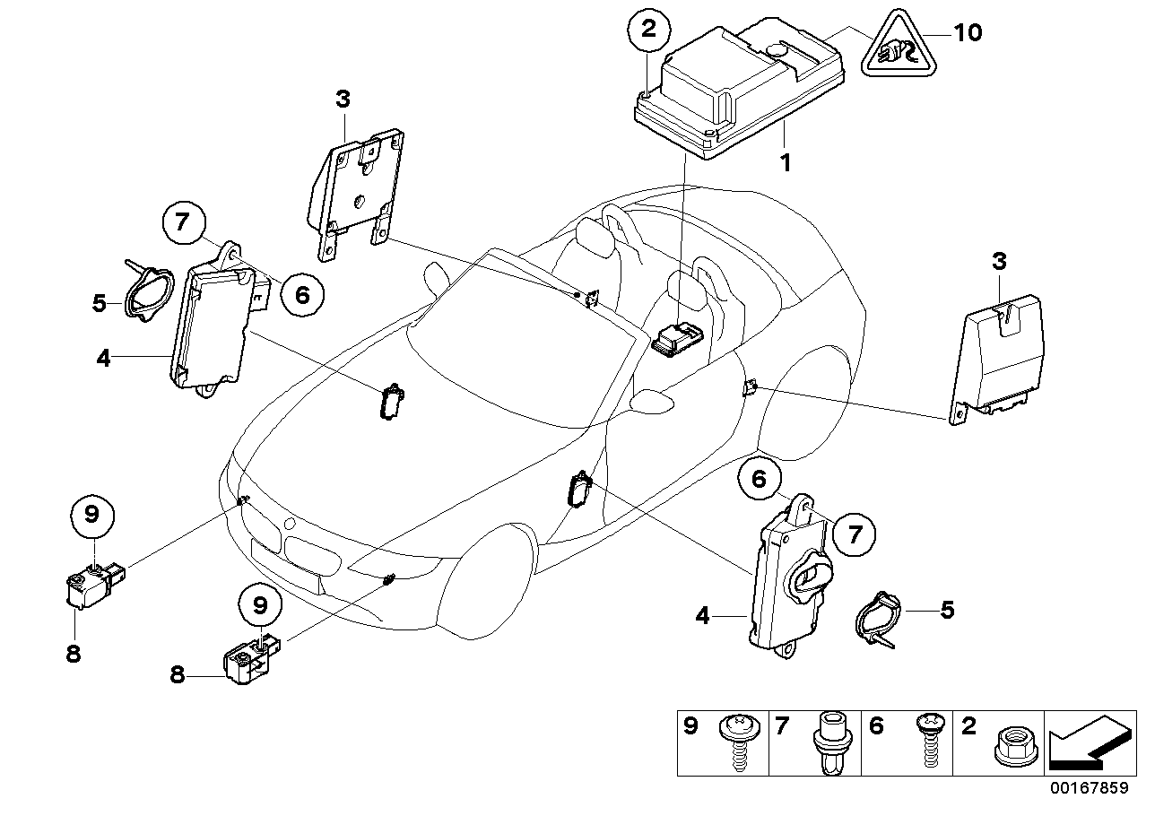 Genuine BMW 65776927765 E85 Sensor, Front Right Door (Inc. Z4 2.5i & Z4 3.0i) | ML Performance EU EU Car Parts