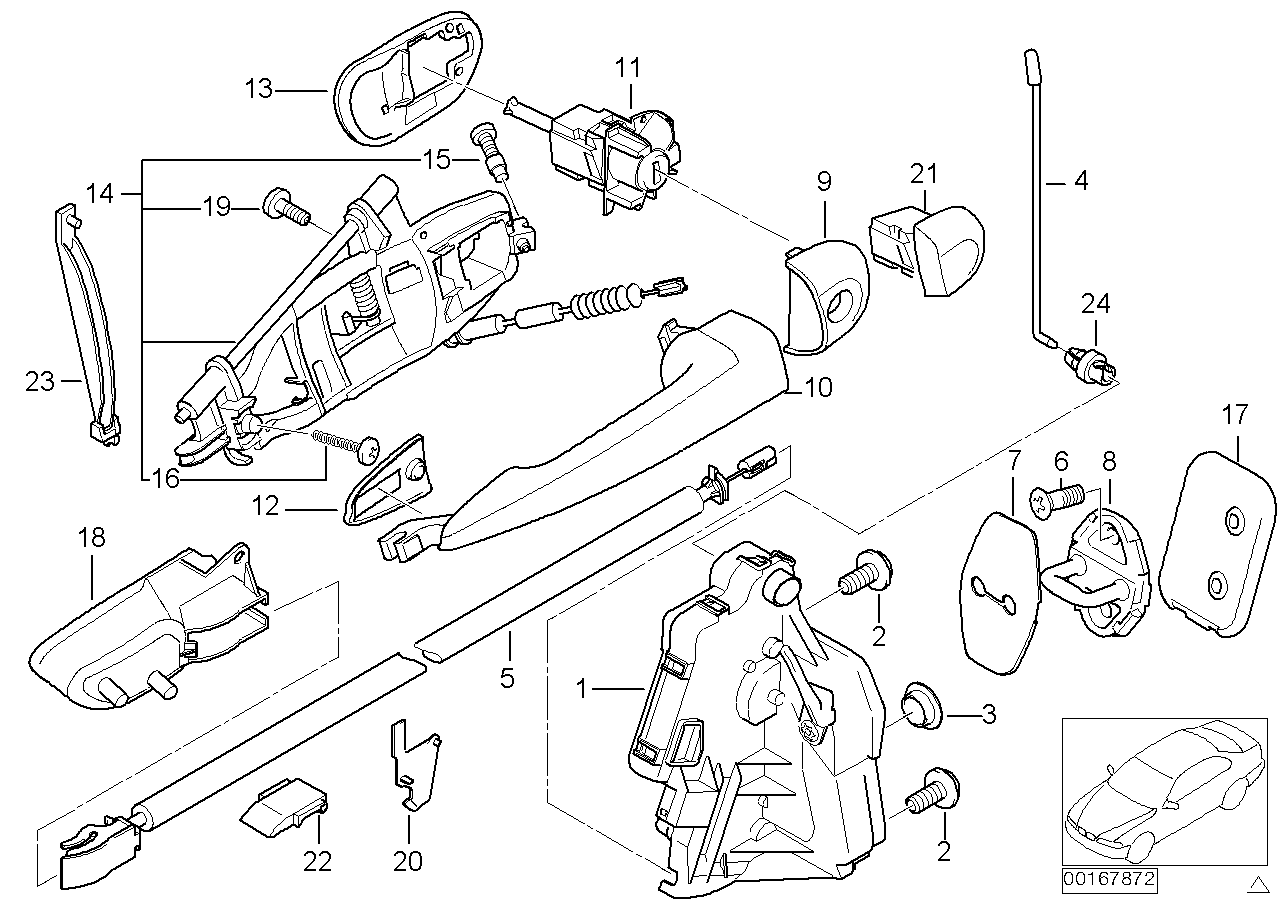 Genuine BMW 51217011243 E46 Door Lock With Motor Actuator, Left (Inc. 328i, 316i 1.9 & 316i) | ML Performance EU EU Car Parts