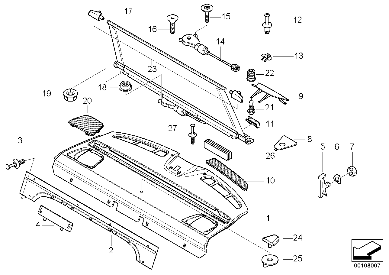 Genuine BMW 51468208251 E39 Storage Tray, Retracting Sun Blind SCHWARZ (Inc. 540i, 525d & 530i) | ML Performance EU EU Car Parts