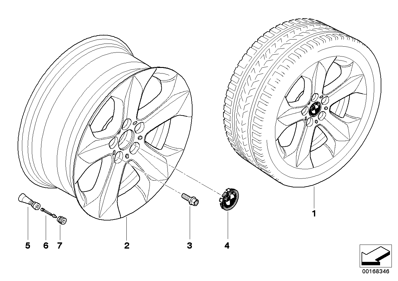 Genuine BMW 36116774893 E71 E72 Light Alloy Rim 9JX19 ET:48 (Inc. X6) | ML Performance EU EU Car Parts