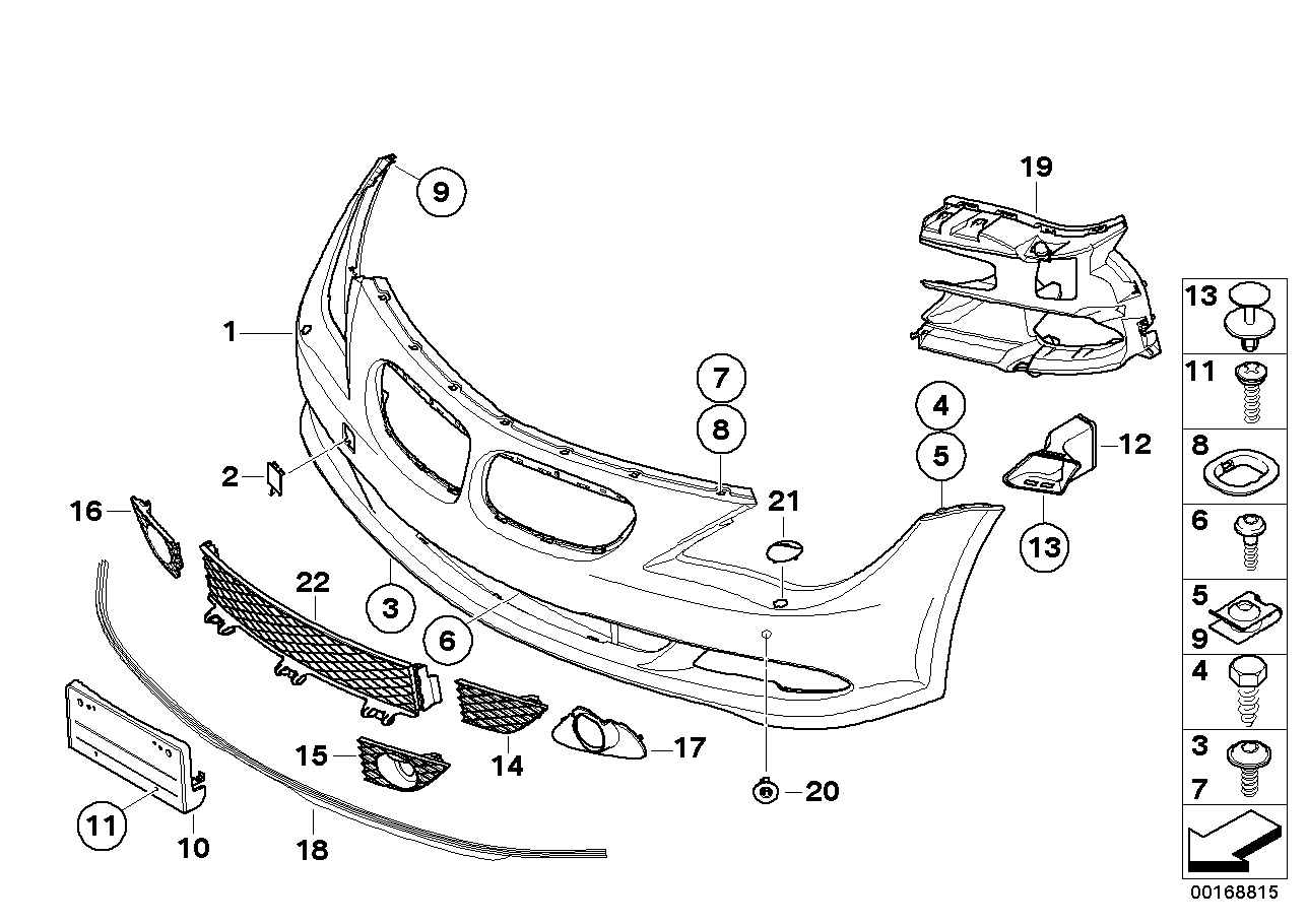Genuine BMW 51117184693 E63 E64 Grill, Lateral, Lower Left NIV (Inc. 650i, 635d & 630i) | ML Performance EU EU Car Parts