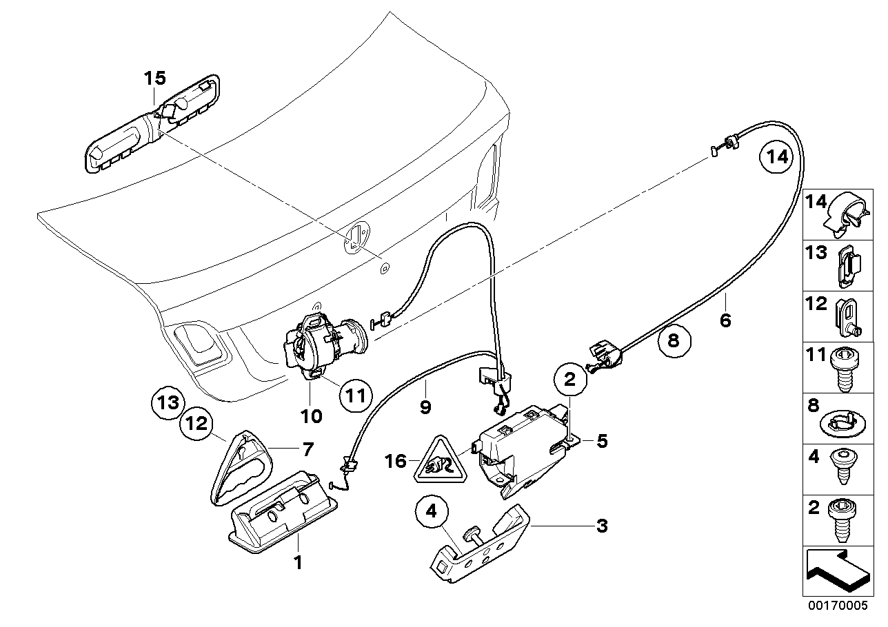 Genuine BMW 51247144877 E90 E92 Catch With Code (Inc. 330xi, 320d & M3) | ML Performance EU EU Car Parts