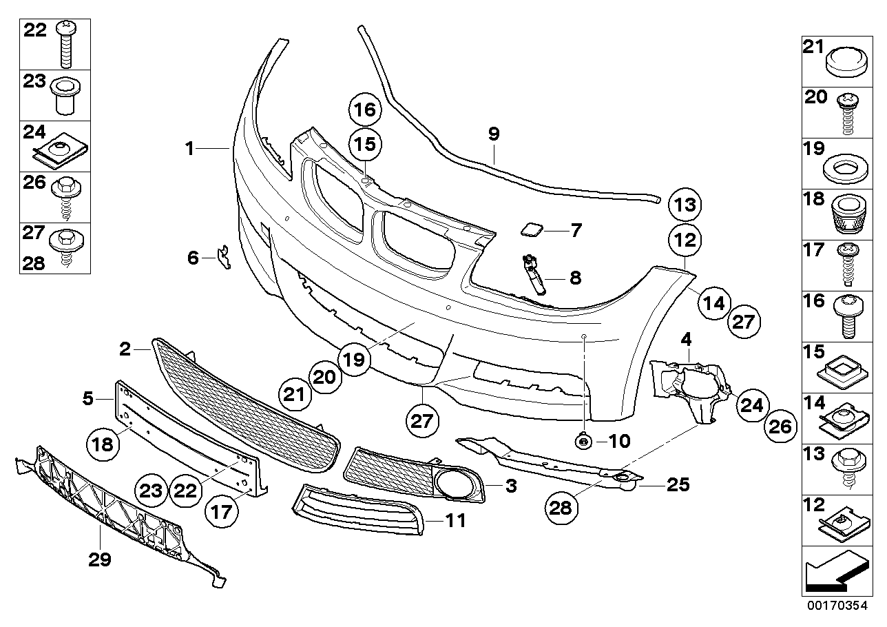 Genuine BMW 51117841902 E82 E88 Set Of Mounts For Pdc Sensor, Front (Inc. 125i, 118i & 135i) | ML Performance EU Car Parts
