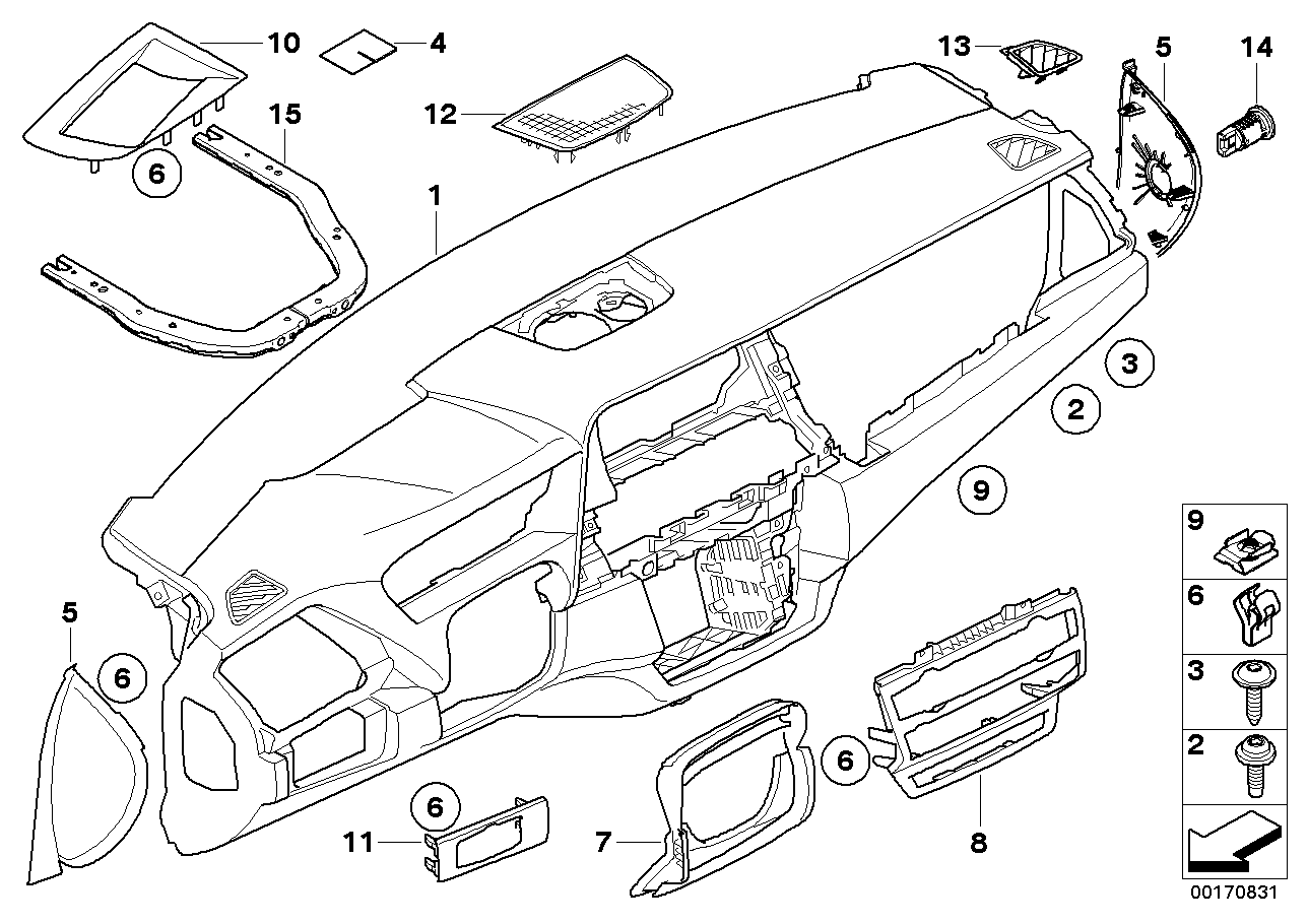 Genuine BMW 51456967230 E72 E70 TriCover For Lighting Switch Center BRAUN (Inc. X5) | ML Performance EU EU Car Parts
