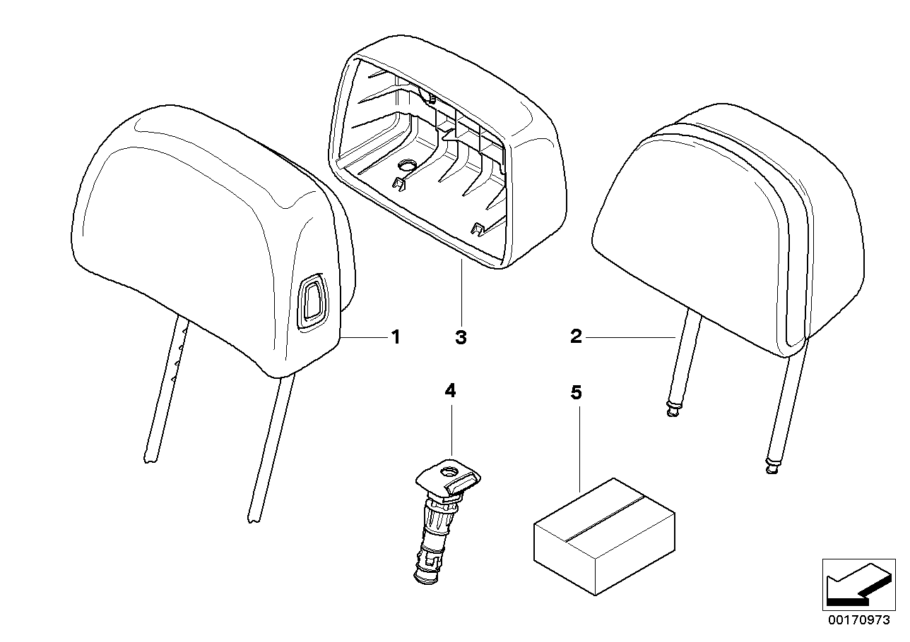 Genuine BMW 52103451808 E83 Headrest Leather SCHWARZ (Inc. X3) | ML Performance EU EU Car Parts