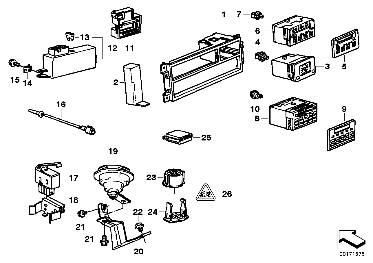 Genuine BMW 65811384140 E34 Support Radio/On Bord Computer (Inc. 525tds, 525td & M5 3.6) | ML Performance EU EU Car Parts