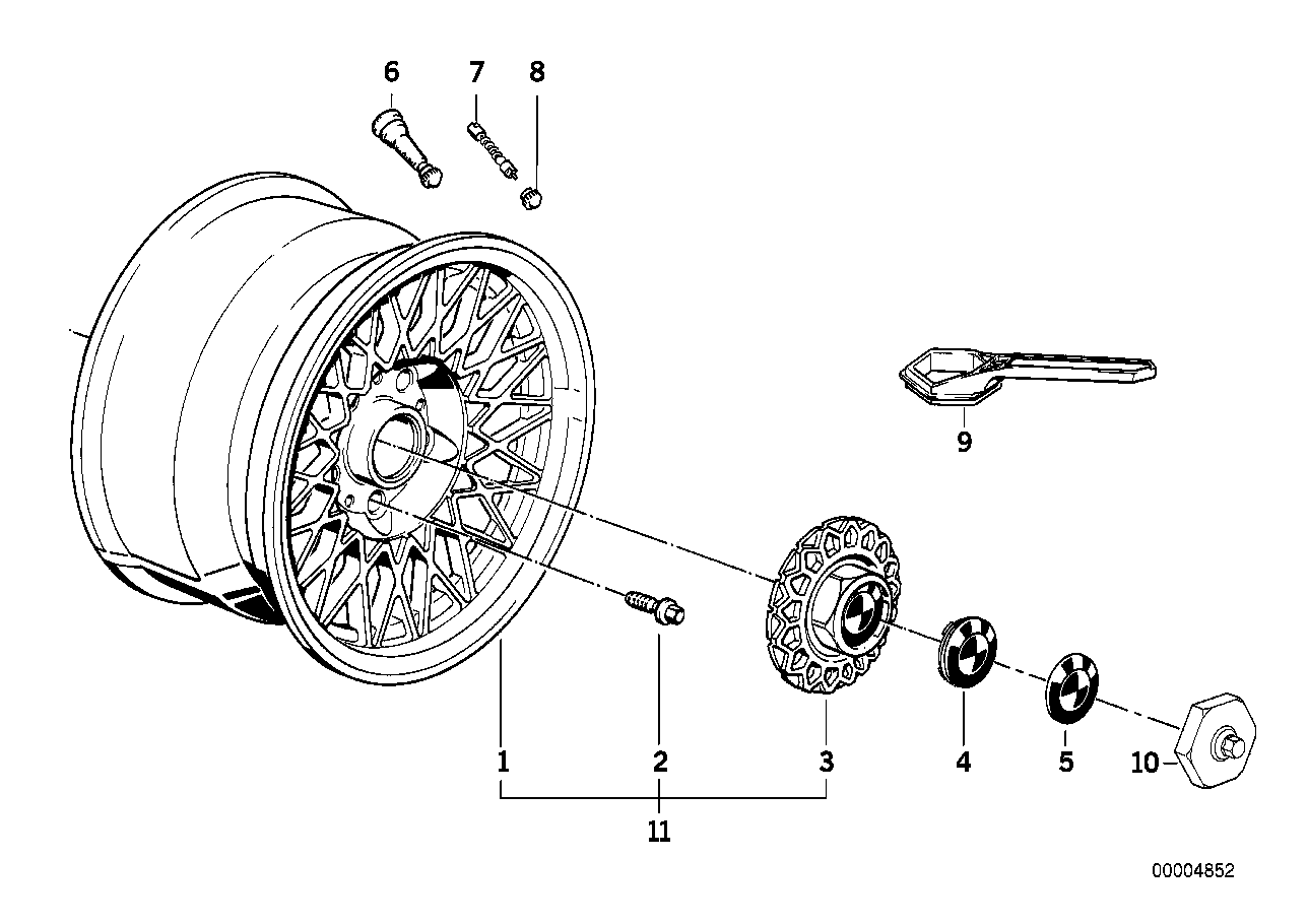Genuine BMW 36112225541 E24 E28 E23 Light Alloy Rim 7JX14 ET:18 (Inc. 535i, 524d & 518i) | ML Performance EU EU Car Parts