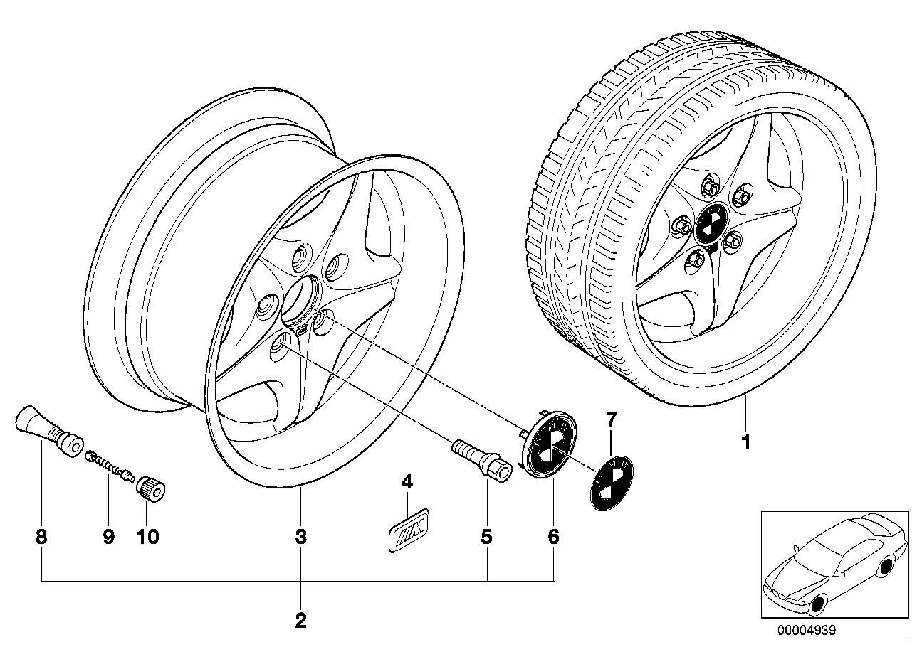 Genuine BMW 36112282050 E36 Light Alloy Rim Chromshadow 71/2JX17 ET:41 (Inc. Z3 M) | ML Performance EU EU Car Parts