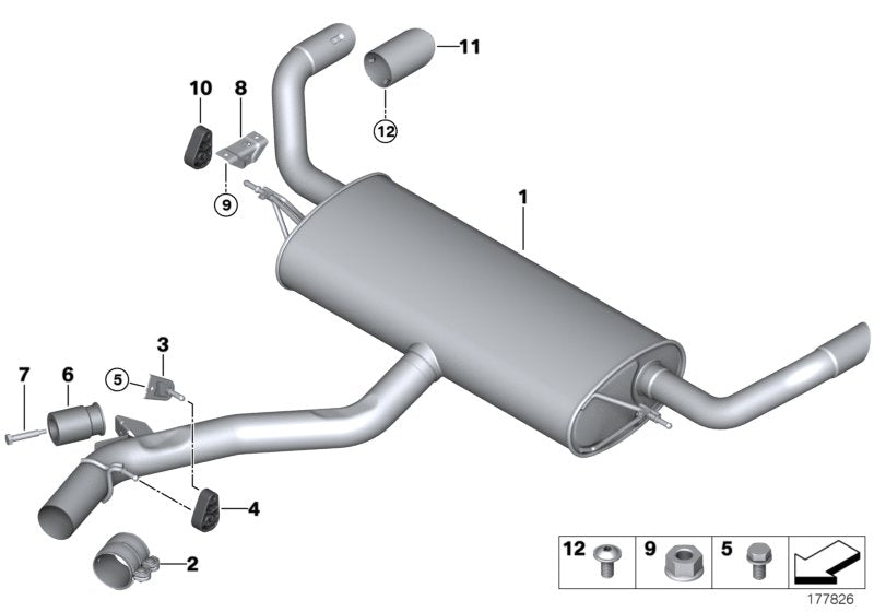 Genuine BMW 18307805001 E70 Rear Muffler (Inc. X5) | ML Performance EU EU Car Parts
