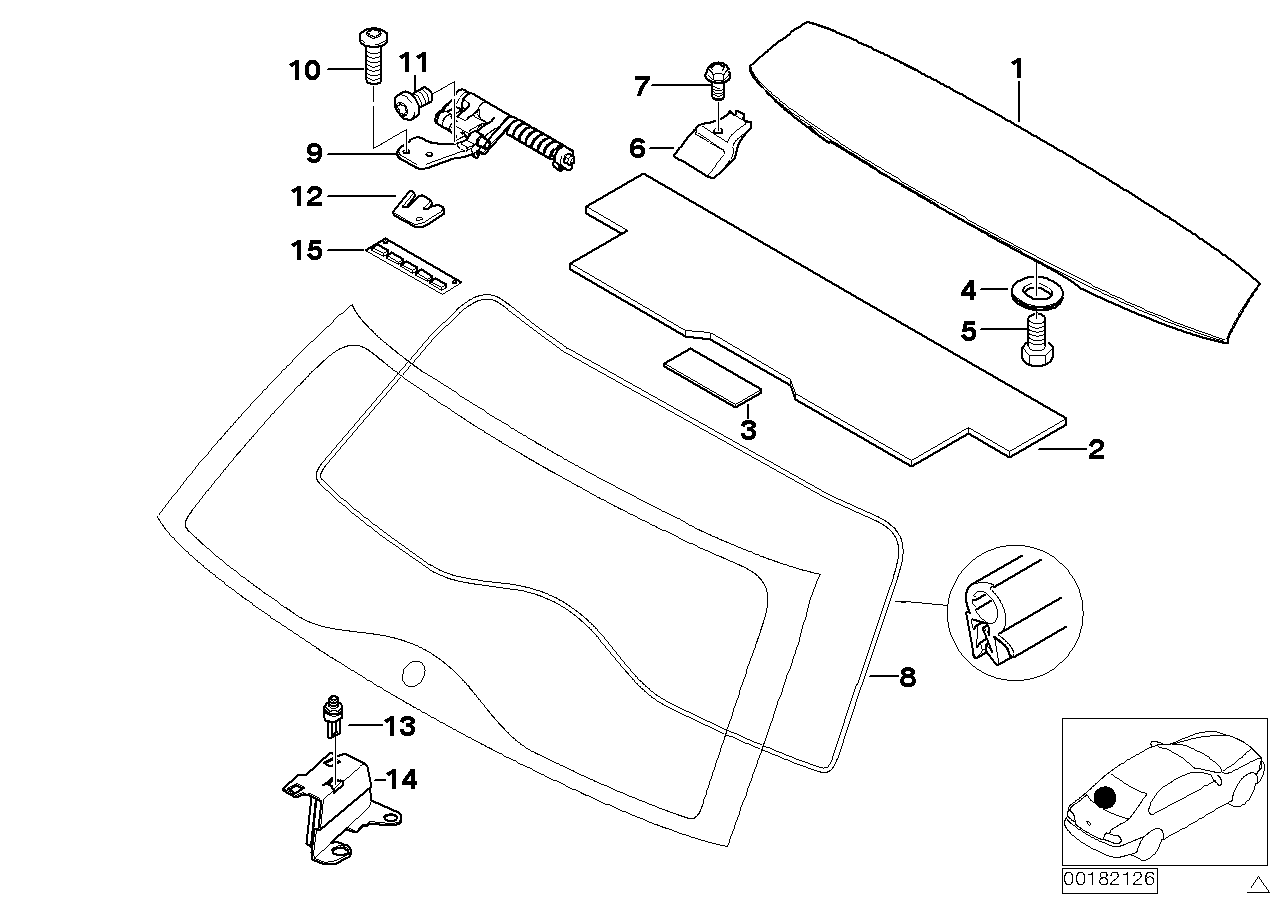 Genuine BMW 51248218850 E46 E91 E61 Catch Bracket, Rear Window (Inc. 335d, 325xi & 325i) | ML Performance EU EU Car Parts