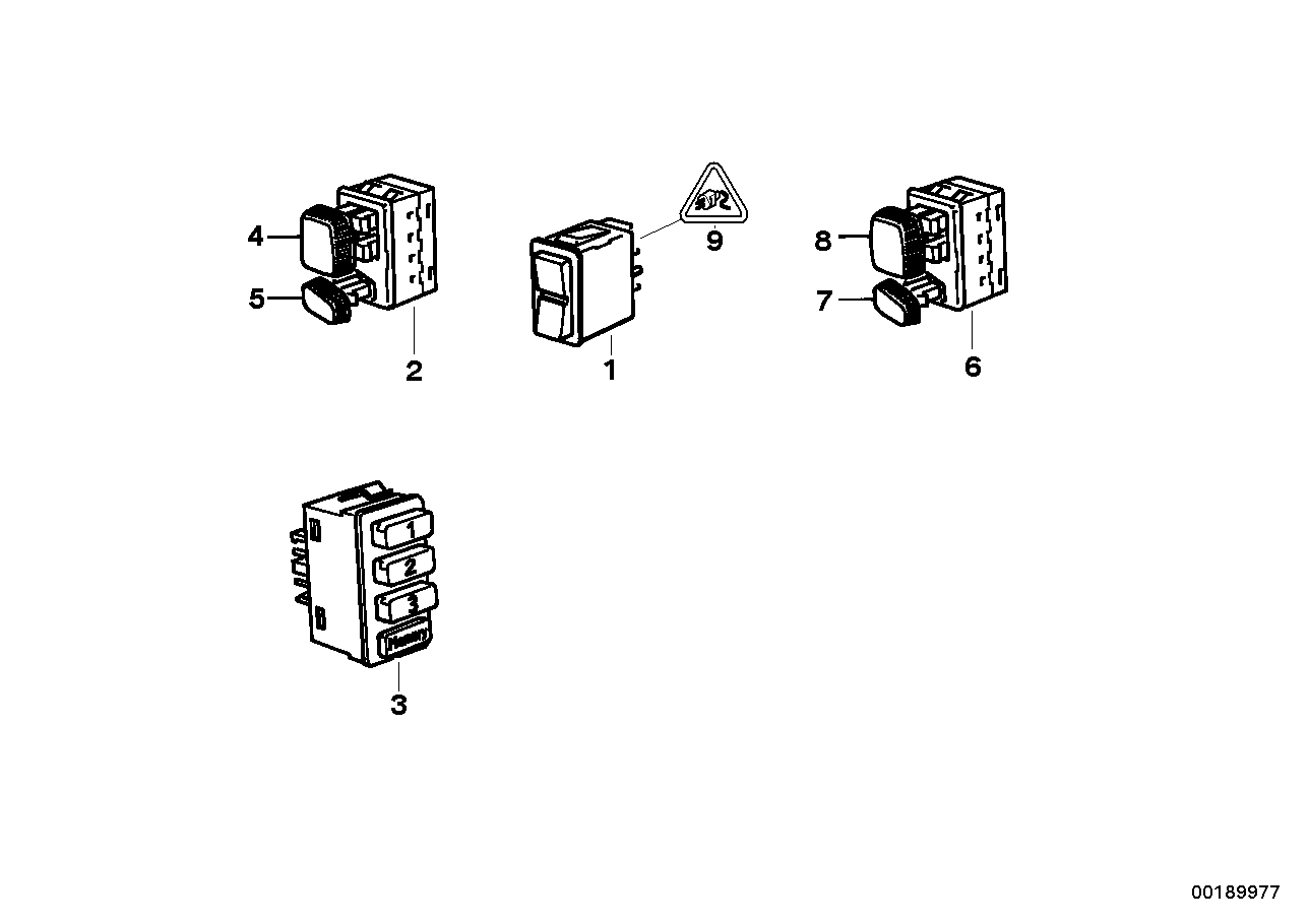 Genuine BMW 61311379194 E34 E32 Button Seat Adjusting Rear (Inc. 524td, M5 3.8 & 518g) | ML Performance EU EU Car Parts