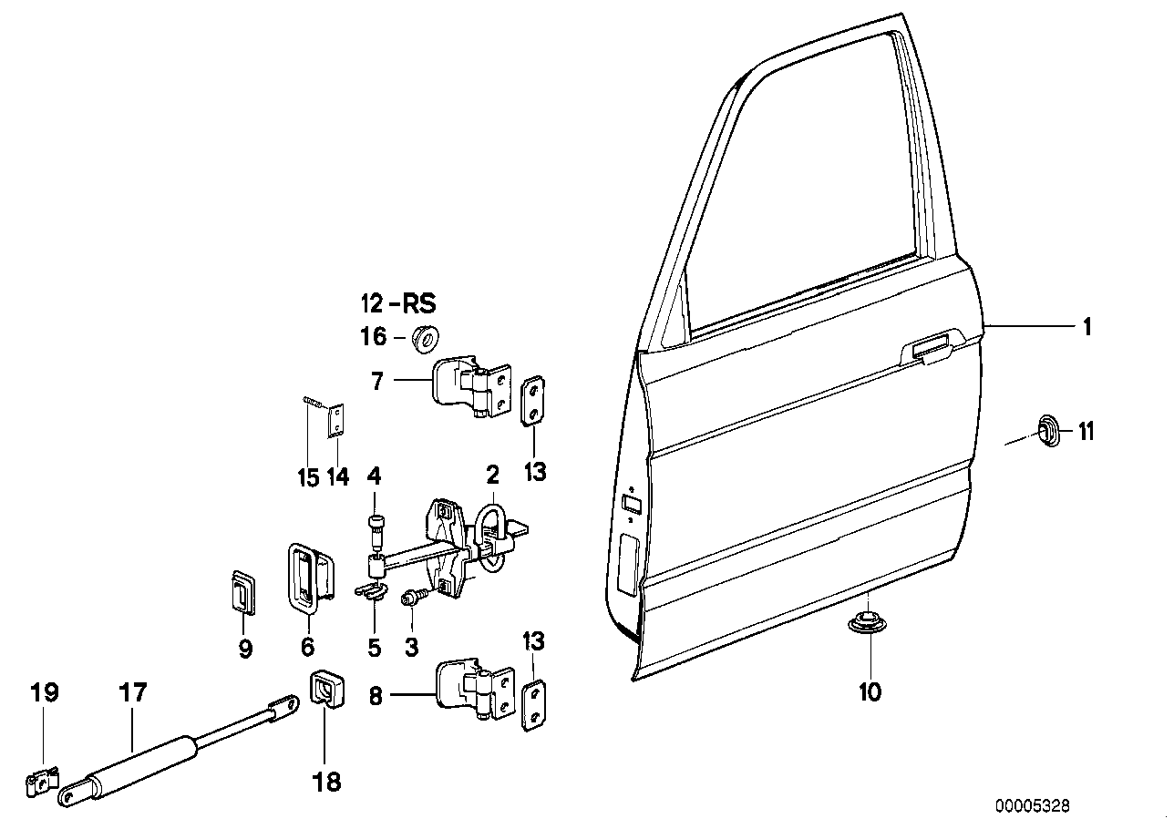 Genuine BMW 41511948809 E32 Door Front Left (Inc. 740iL, 750iL & 735iL) | ML Performance EU EU Car Parts