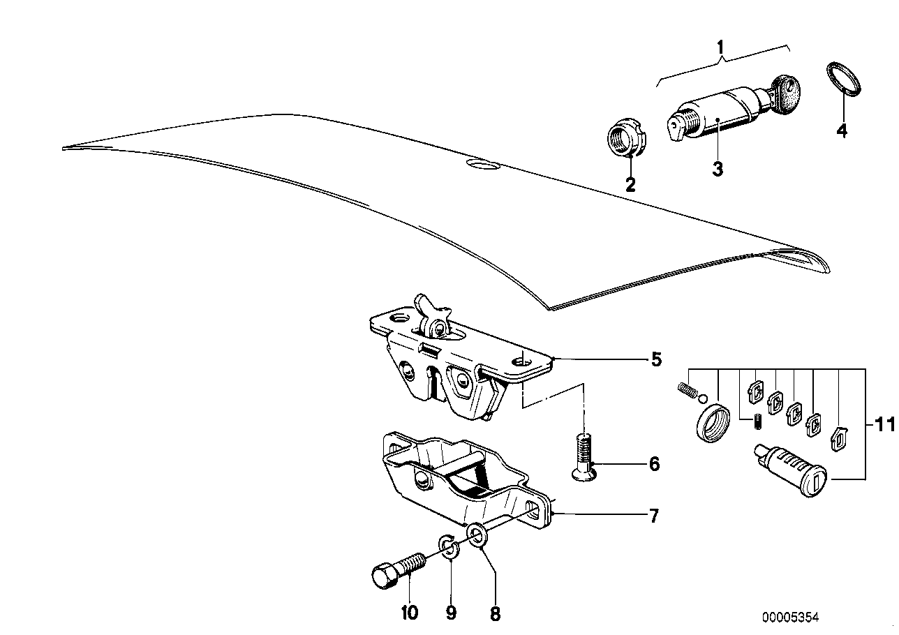 Genuine BMW 51241870607 E23 Trunk Lid Lock With Key (Inc. 745i, 728iS & 733i) | ML Performance EU EU Car Parts