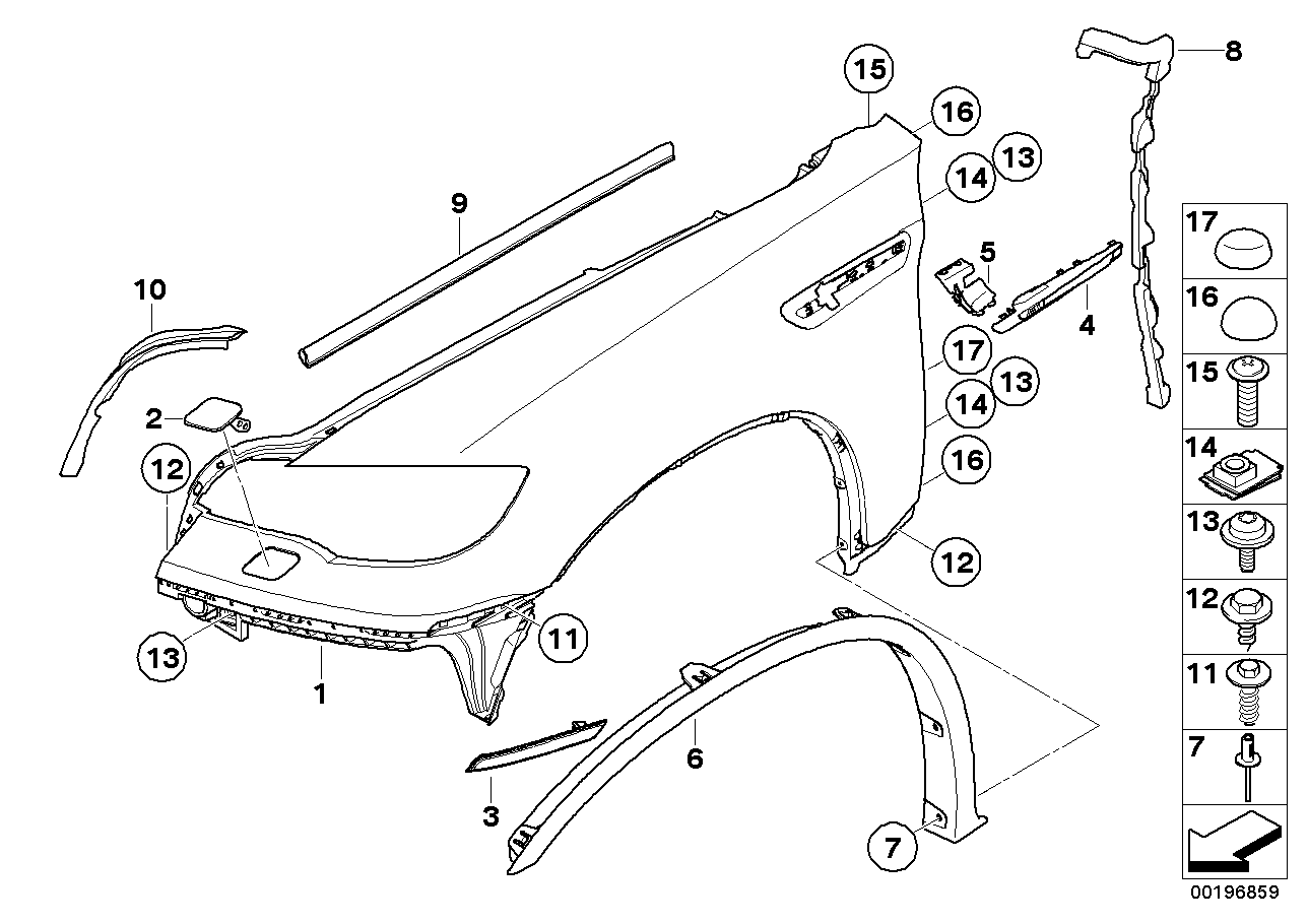 Genuine BMW 51777206659 E71 M Trim, Wheelhousing Primed Front Left (Inc. X6 M) | ML Performance EU EU Car Parts