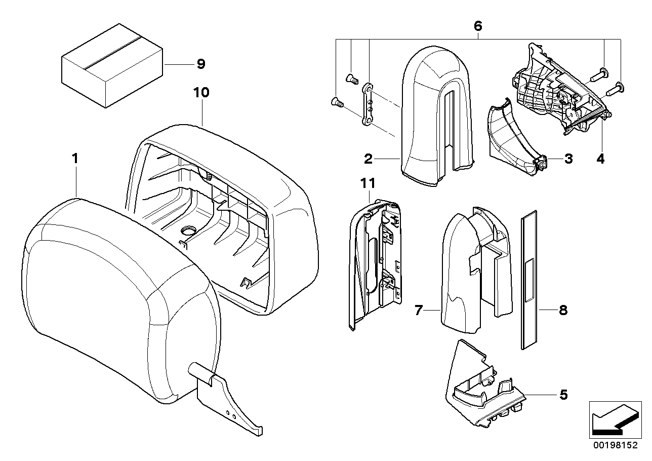 Genuine BMW 52108038706 E93 Headrest Leather Right SCHWARZ (Inc. M3) | ML Performance EU EU Car Parts