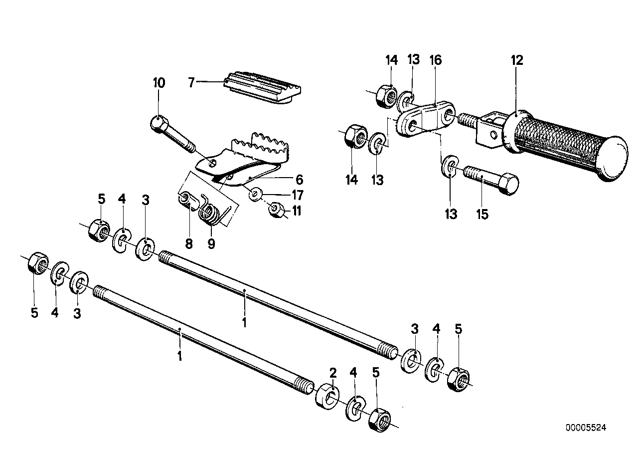 Genuine BMW 46711451473 Footrest, Left (Inc. R 80 G/S & R 100 R) | ML Performance EU EU Car Parts