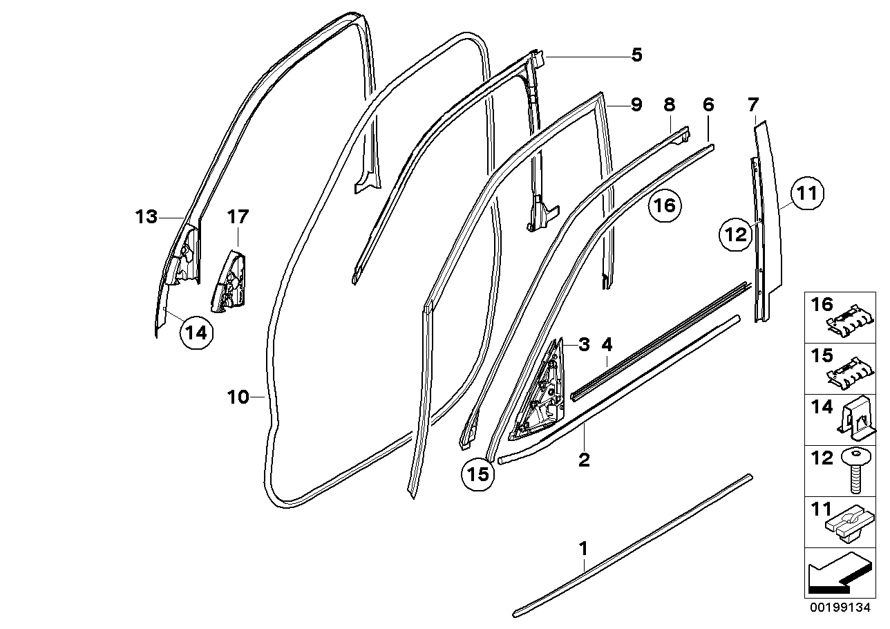 Genuine BMW 51337207218 E70 Channel Sealing,Inside,Door, Front Right (Inc. X5) | ML Performance EU EU Car Parts