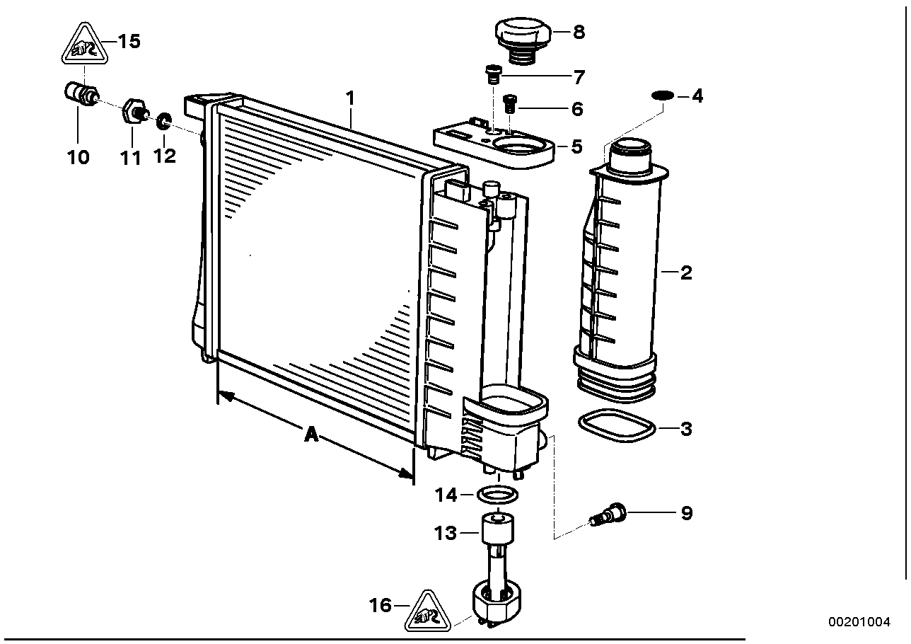 Genuine BMW 17111723528 E36 Radiator With Transmission Oil Cooler A=440mm (Inc. 318i, 320i & 325i) | ML Performance EU EU Car Parts