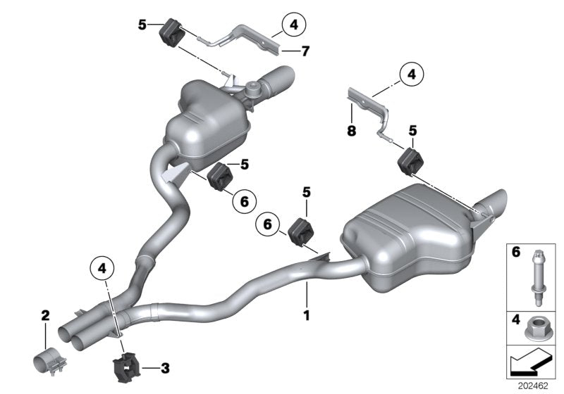 Genuine BMW 18307647055 E89 Exhaust System, Rear (Inc. Z4 35is) | ML Performance EU EU Car Parts