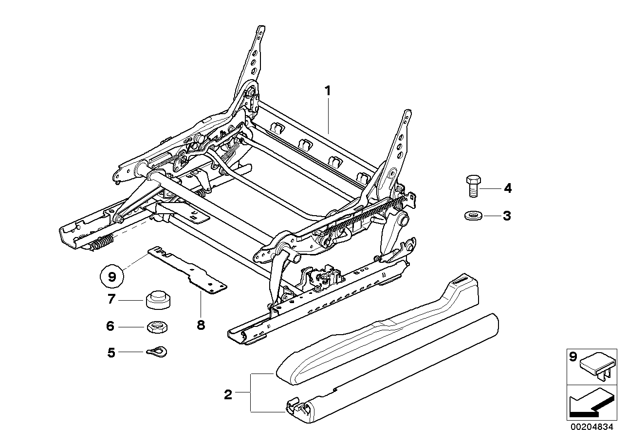 Genuine BMW 52103448268 E83 Covering Seat Rail Right GRAU (Inc. X3) | ML Performance EU EU Car Parts