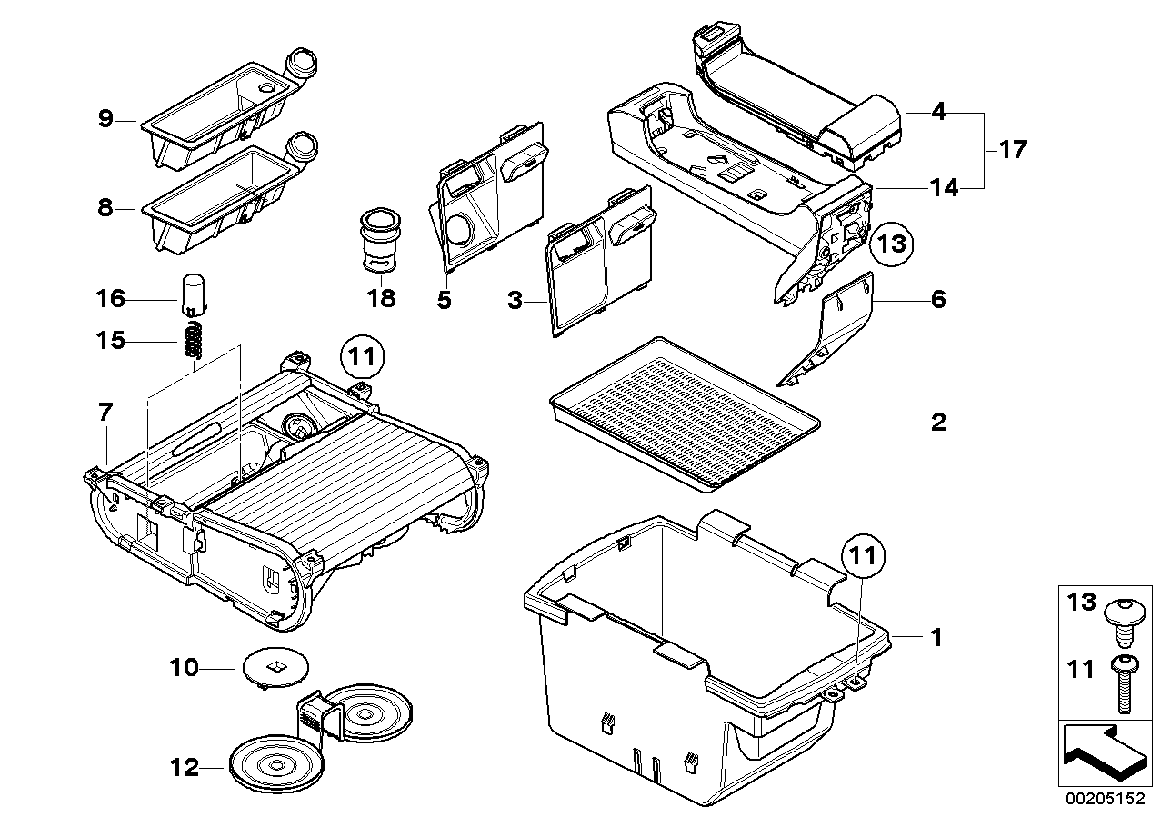 Genuine BMW 51169115084 E72 E70 Front Of Storage Bin, Aux In / Socket (Inc. X6 & X5 35iX) | ML Performance EU EU Car Parts