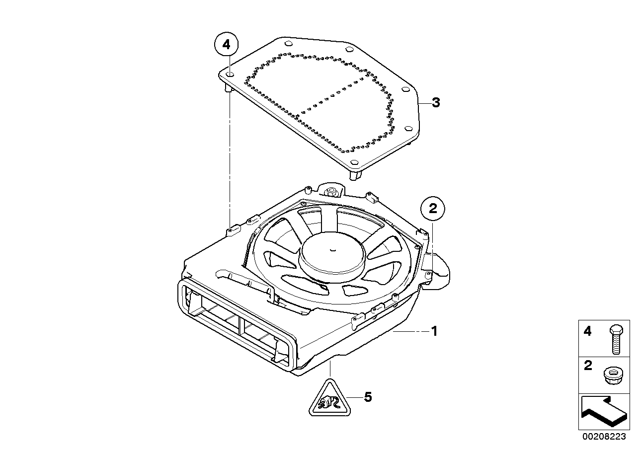 Genuine BMW 65137838908 E93 E90 E91 Central Bass, Right / Indi. Audio System (Inc. 318d, 320xd & 335xi) | ML Performance EU EU Car Parts