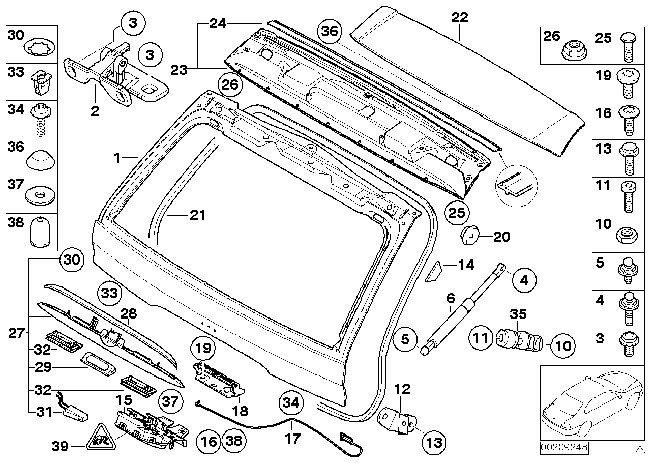 Genuine BMW 41627006122 E53 Hinge, Trunk Lid, Top Right (Inc. X5) | ML Performance EU EU Car Parts