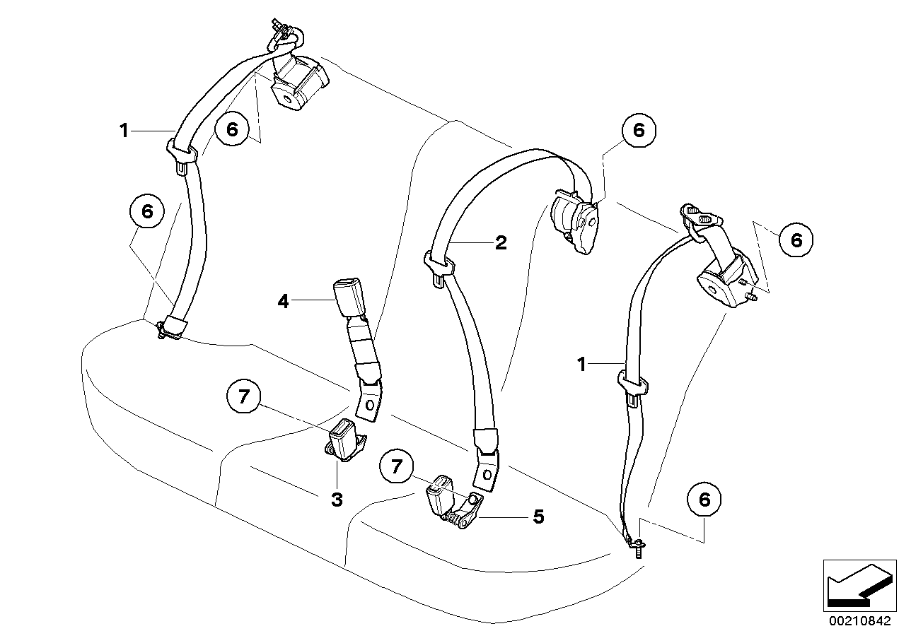 Genuine BMW 72119133665 E60 E61 Lower Belt Rear Center SCHWARZ (Inc. 535i, 525d & 530d) | ML Performance EU EU Car Parts