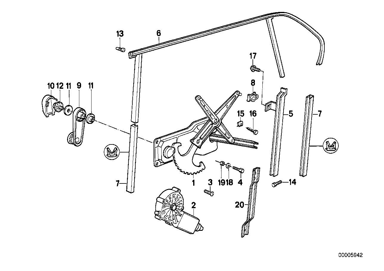 Genuine BMW 51348186196 E34 Rear Right Window Guide (Inc. 525td, 520i & 525ix) | ML Performance EU EU Car Parts