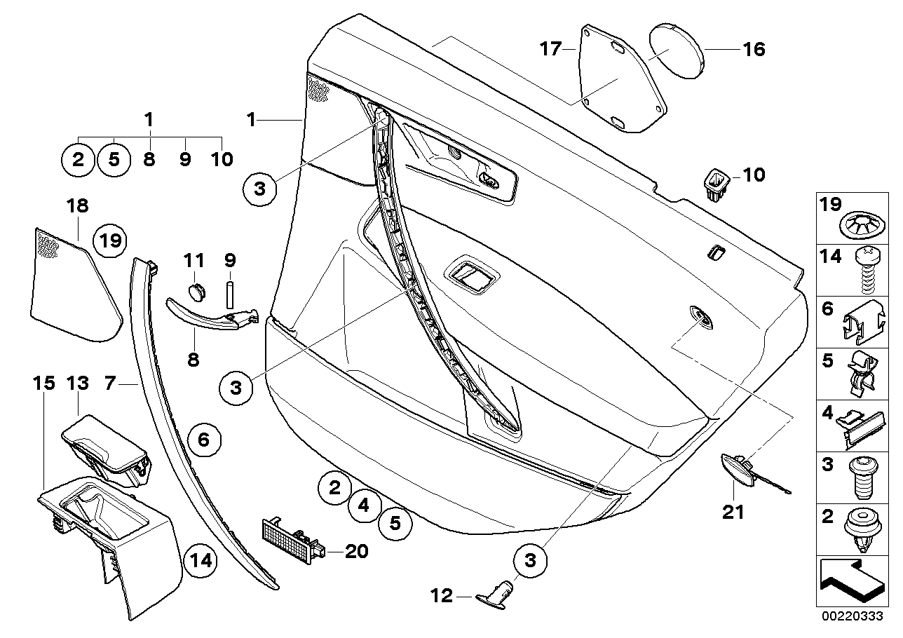 Genuine BMW 51423453428 E83 Door Lining Leather Rear Right SATTELBRAUN (Inc. X3) | ML Performance EU EU Car Parts